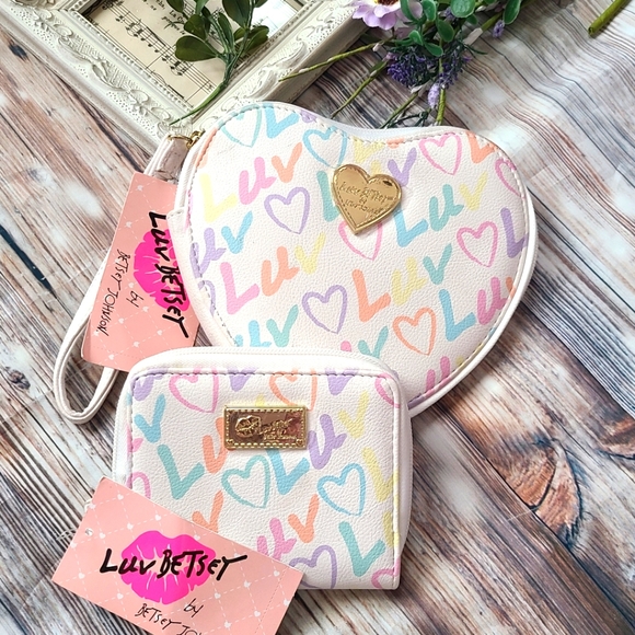 Betsey Johnson Handbags - Luv Betsey Johnson Wristlet Wallet Set Pastel